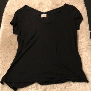 Anthropologie TLA short-sleeve black V-neck tunic
